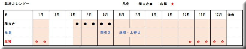 ごぼう　栽培　マニュアル　カレンダー